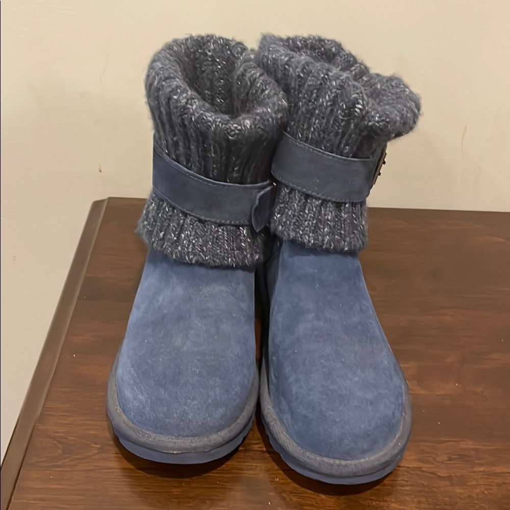 UGG Blue Winter Rain Boots with Cozy Knit Details breaks new never worn